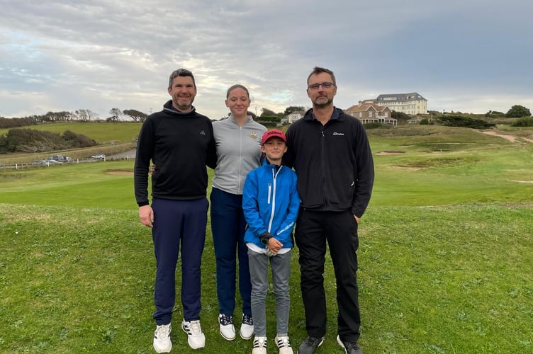 The adult and juniors knockout final between Sean and Martha Massingham and Finn and Shane Robson
