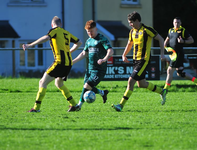 South Devon Football League Premier Division.  Buckfastleigh Rangers versus Beesands Rovers. A 4-1 home win for Rangers