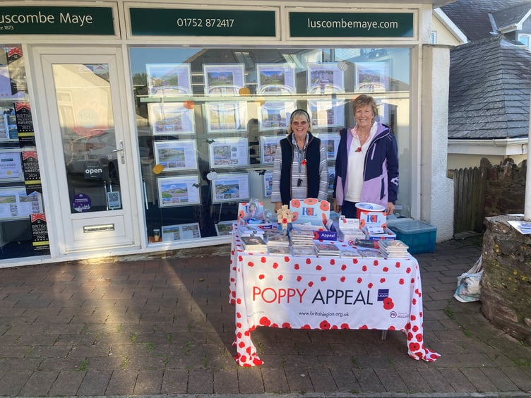 Volunteers outside Luscombe Maye