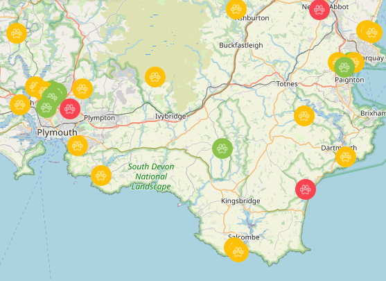 DogFriendly Cottages Interactive map
