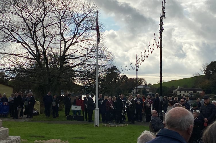 Gathering around the War Memorial