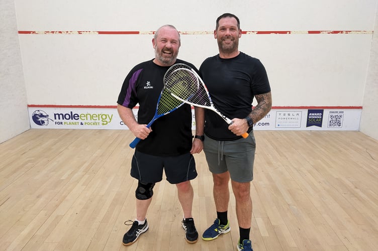 Squash players Andrew Sinton (L) and Paul Harris (R)