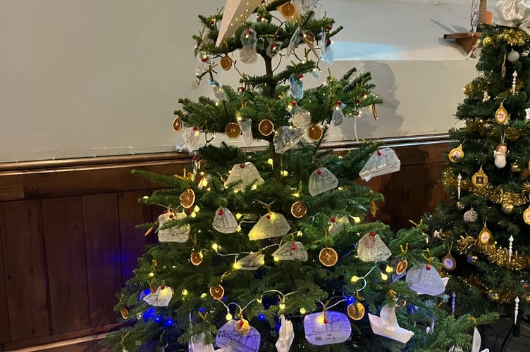 One of the decorated trees