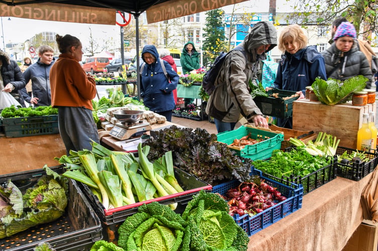Fresh festive veg from Shillingford Vegetable at Teignmouth Farmer's Market