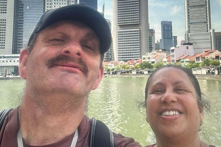 Alena and Chad Benson in Singapore in 2024. Photo released December 20 2024. A couple who met when they became pen pals as kids 7,000 miles apart are celebrating 30 years of marriage. Alena and Chad Benson first wrote to each other in 1986 - with no idea it would blossom into a life-long love story.Alena, from Singapore, then aged 17, initiated the exchange, writing to several people overseas - including Chad from Plymouth in Devon.Their letters continued through the 1980s and they also started exchanging cassette tapes of each other chatting - with more than 100 tapes sent between them.