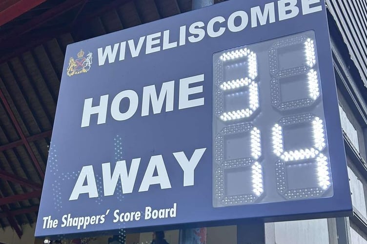 Wiveliscombe RFC vs Kingsbridge scoreboard