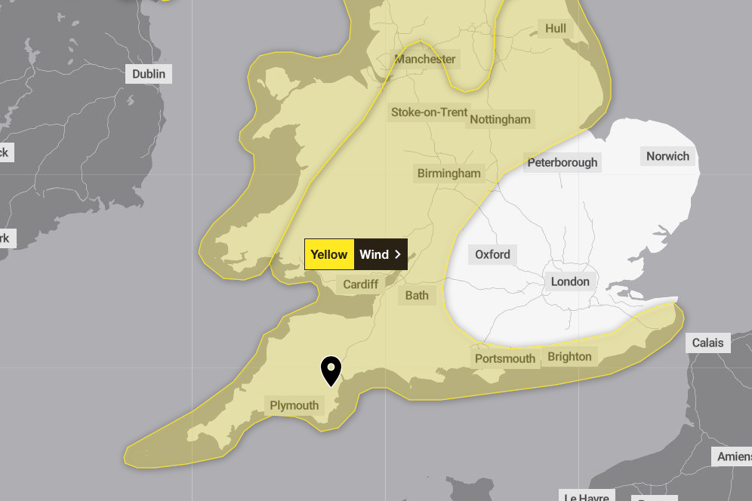 Strong winds are forecast for Friday, January 25 as Storm Éowyn approaches