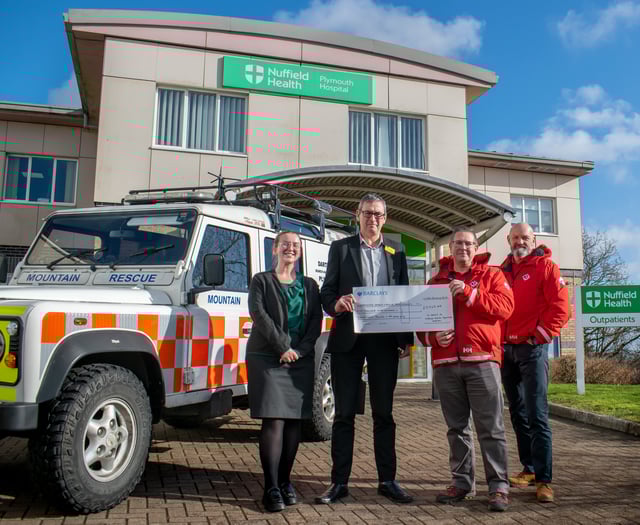 Hospital staff raise almost £6,000 for Dartmoor Search and Rescue