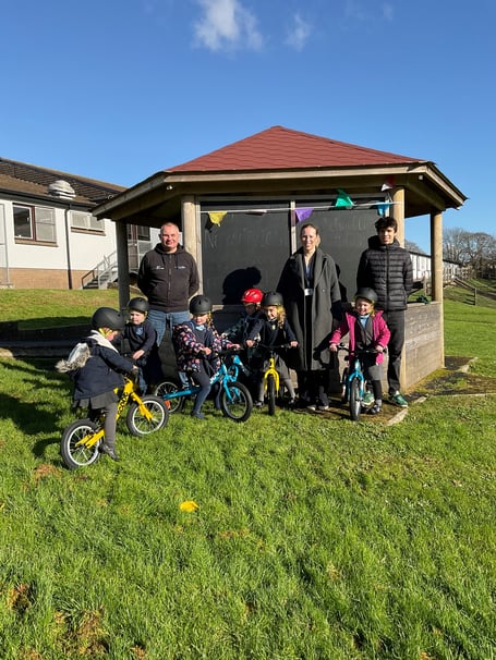 Children enjoying the bikes