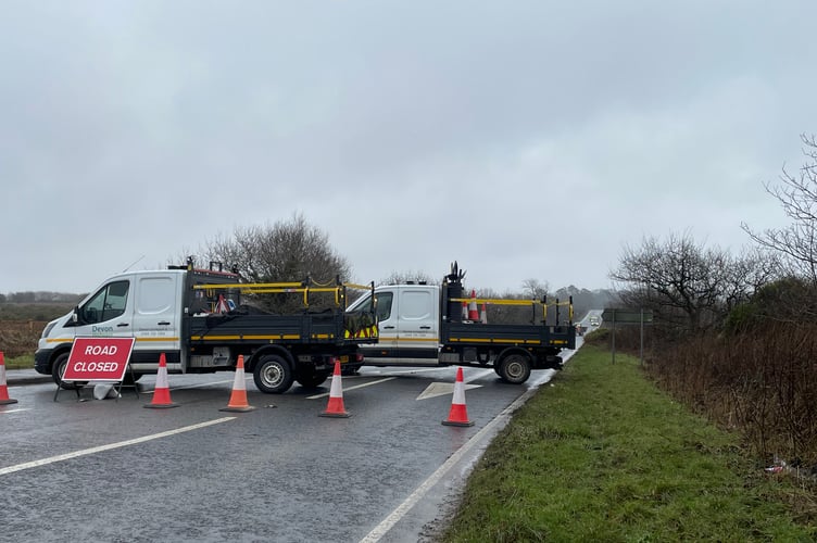 The. road is closed on Roborough Down, near Plymouth due to what is believed to be a serious road traffic accident this afternoon.
