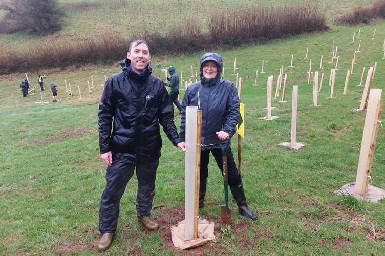 Nick Bruce-White, Chief Executive at Devon Wildlife Trust, with Caroline Voaden, Lib Dem MP for South Devon