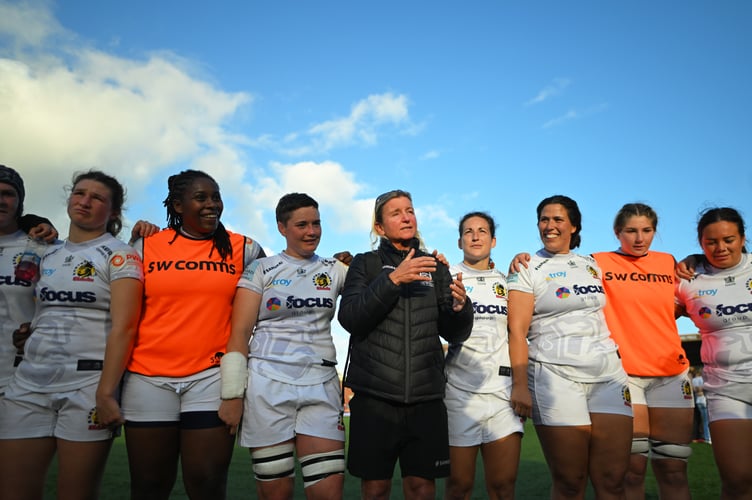 Exeter Chiefs have confirmed women's head coach Susie Appleby (centre) will not be having her contract renewed by the club