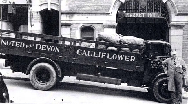 Turner Transport, Mr Turner outside the Market Hall, Kingsbridge