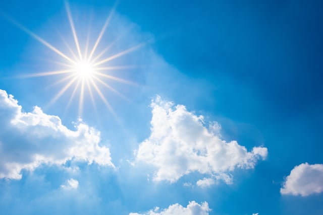 Sunny skies with a slight chance of rain today, partly cloudy tomorrow