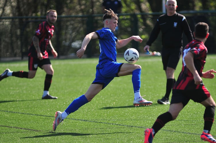 South Devon Football League Premier Division. Paignton Saints versus Totnes& Dartington SC. A two goal draw was the final score at Coach Road ground