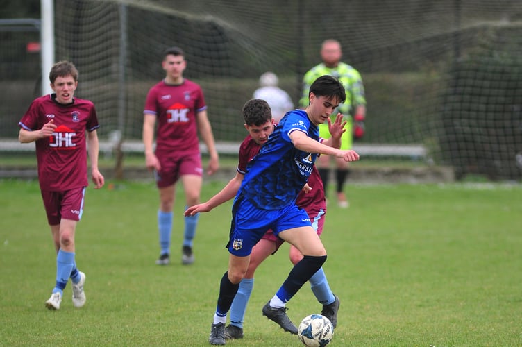South Devon Football League Premier Division. Chudleigh Athletic versus Totnes & Dartington SC. A 3-1 home win at their Kate Brook ground for Chudleigh.