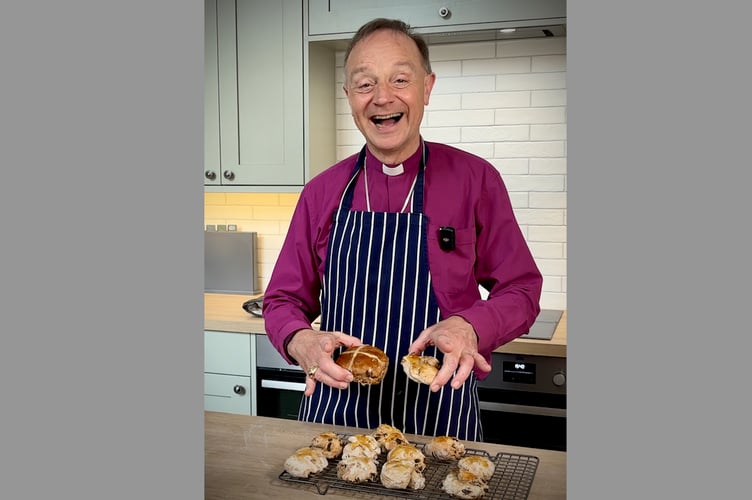 Bishop Mike’s attempt at making hot cross buns and a shop bought version.
