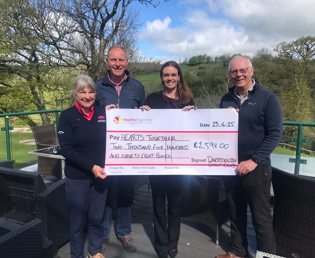 Dartmouth GC delivers Hearts Together cheque