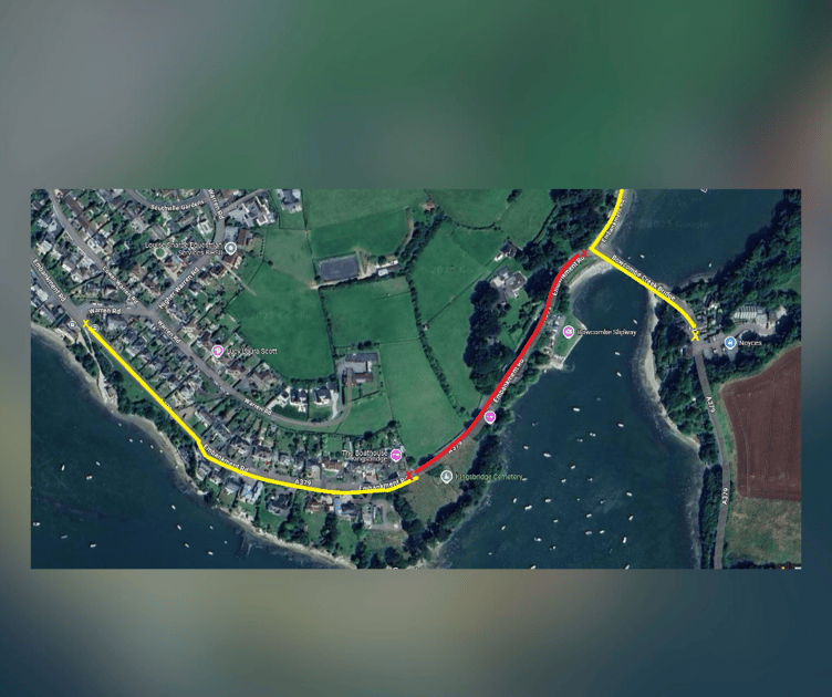 Map of closures - Kingsbridge Police/ Google Maps