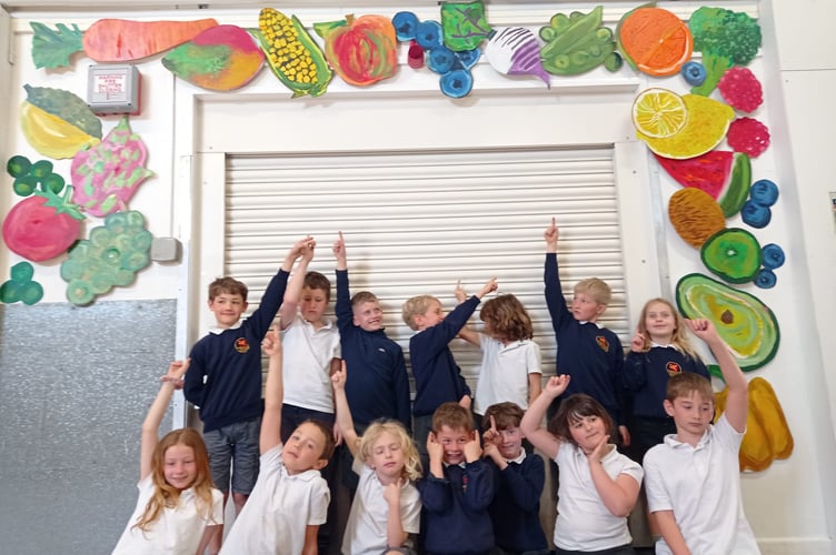 Harbertonford Primary with their healthy food decorations
