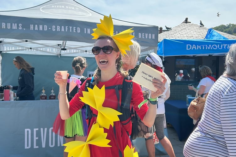 Pasta Lady won Individual fancy dress (red dress, yellow bow pastas) she got the voucher for a meal for two from the Embankment 