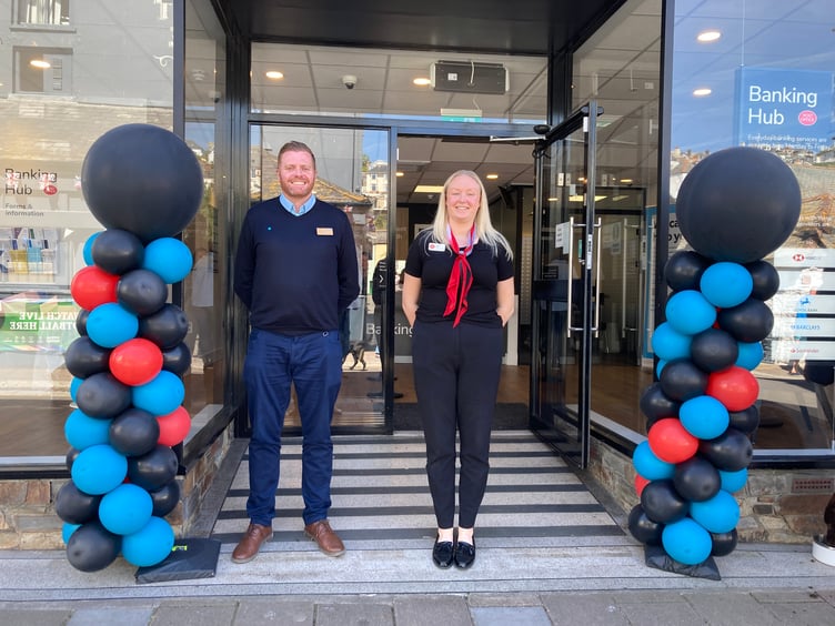 Barclays Branch Manager Alex Rea and Banking Hub Operator Joanna Thiel