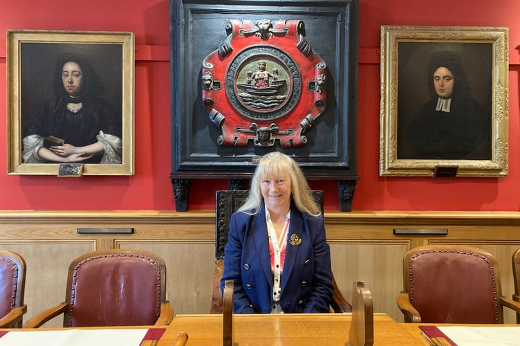 Mayor Cllr Andrea Cates in the council chamber