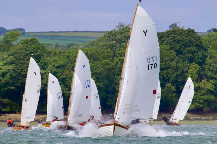 Winners, John Burn & Tristan Stone in Yawl170, leading the way. Picture: Lucy Burn