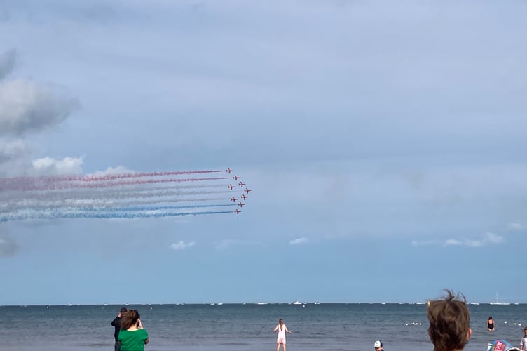 The RAF Red Arrows soar across Torbay