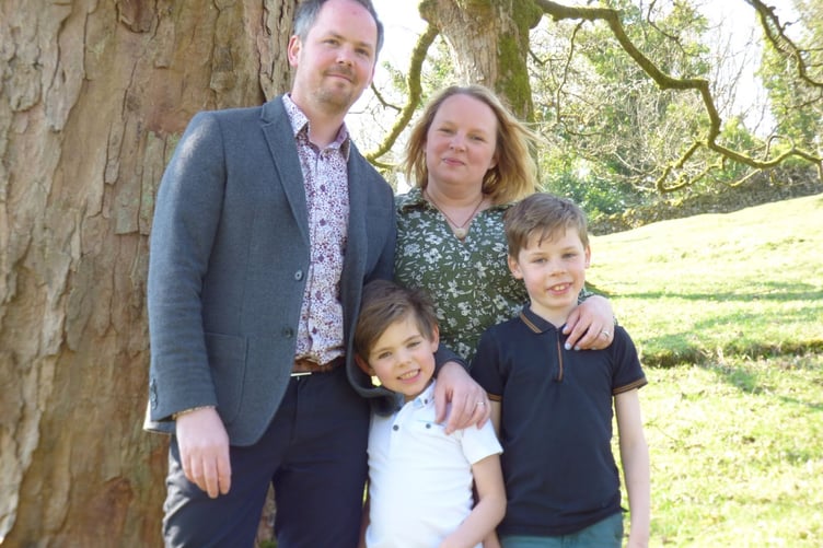 Carl Shuttleworth, wife Gemma, their two young boys