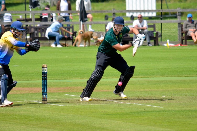 Cornwood batter Matt Skeemer, who hit 33 towards a 92-run win over Sandford