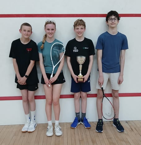 Dartington Squash Club U17s: Gabe Northrop-Bromley, Martha Stevens, Ted Jordan, Oliver Stein