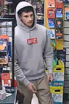 Wanted man in connection with Plymouth shop robbery.
