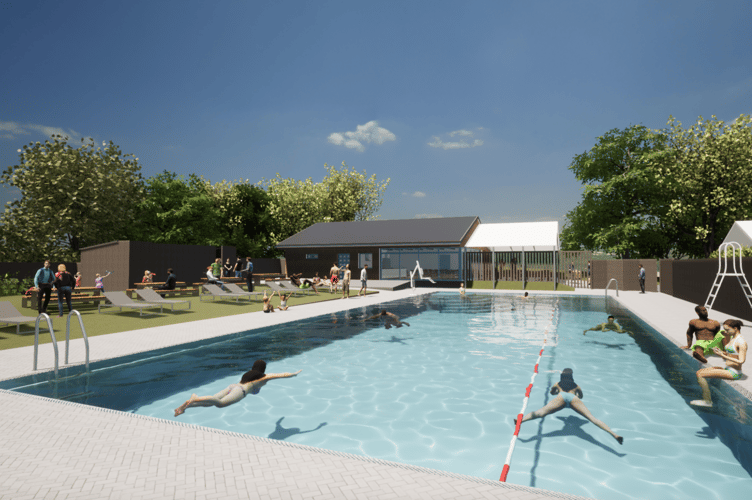 Pool render of new Dartington Community Pool.