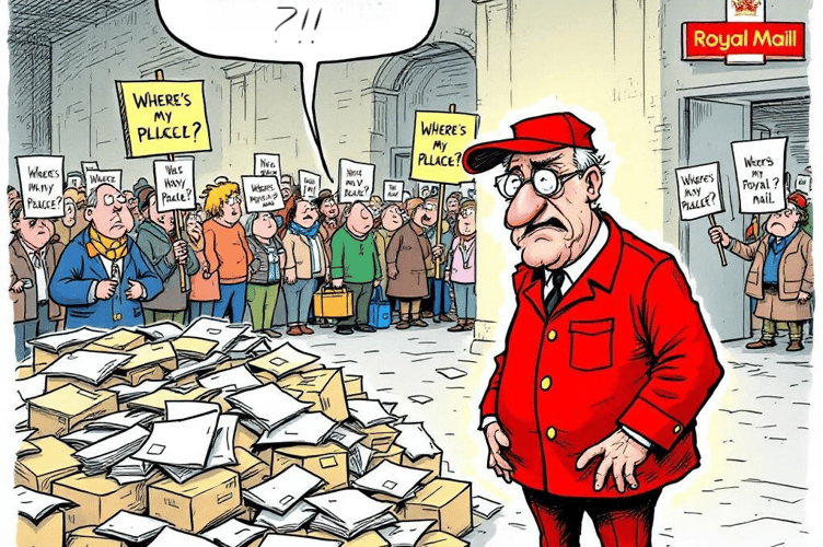 Royal Mail trouble as 20% of first class post not delivered on time.