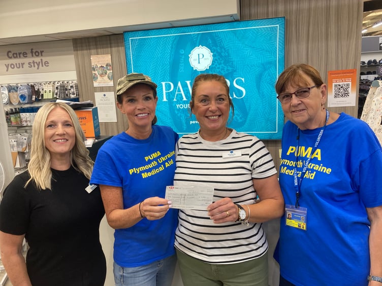 L to R: Pavers Assistant Manager Charlotte Richardson, PUMA Founder Ali Piper, Pavers Manager Victoria Jenkinson and PUMA Senior Volunteer Sue Turner