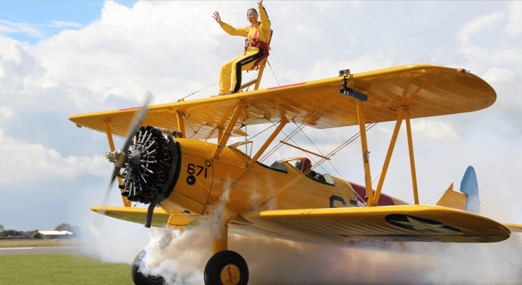 A previous wing walking experience. PHOTO: WingWalk.Buzz Ltd.