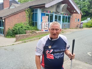 Blind veteran's 25km charity walk
