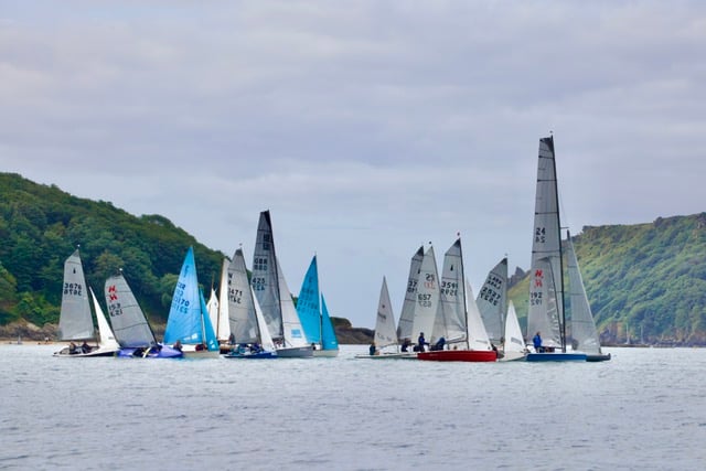 Highly-competitive handicap fleet on regatta morning