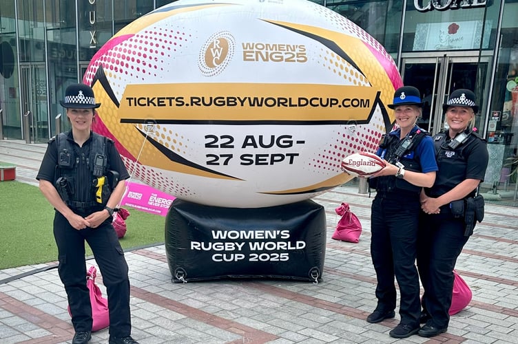 Devon and Cornwall police at the Women's Rugby World Cup