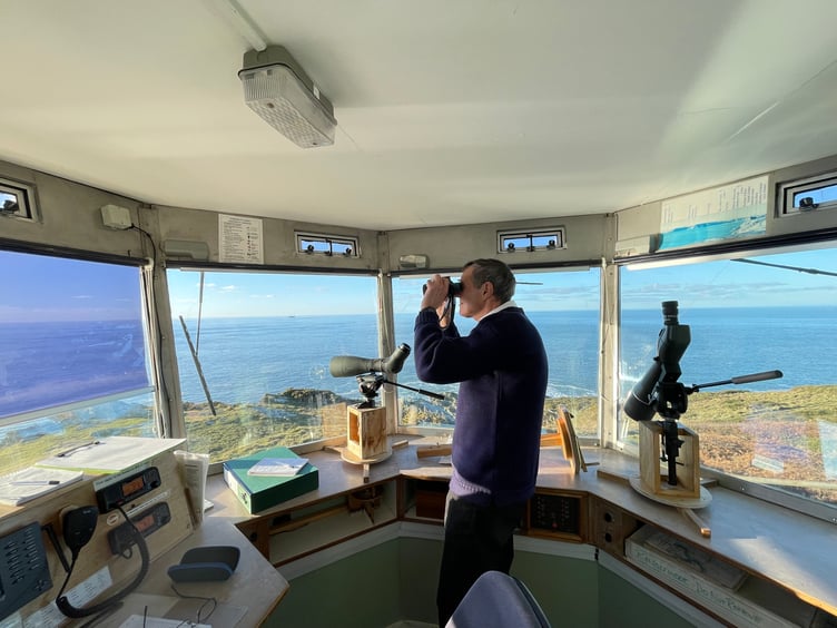 Recruit, Roger, with binocs.