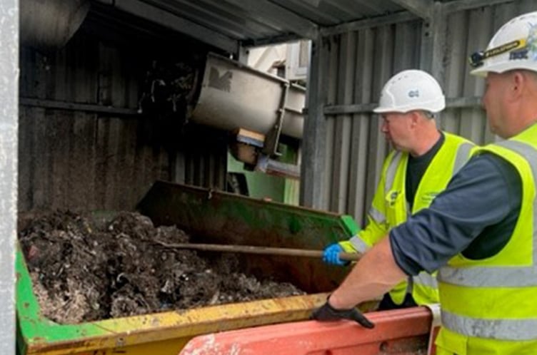 South West Water teams raking through rag recovered from the sewers
