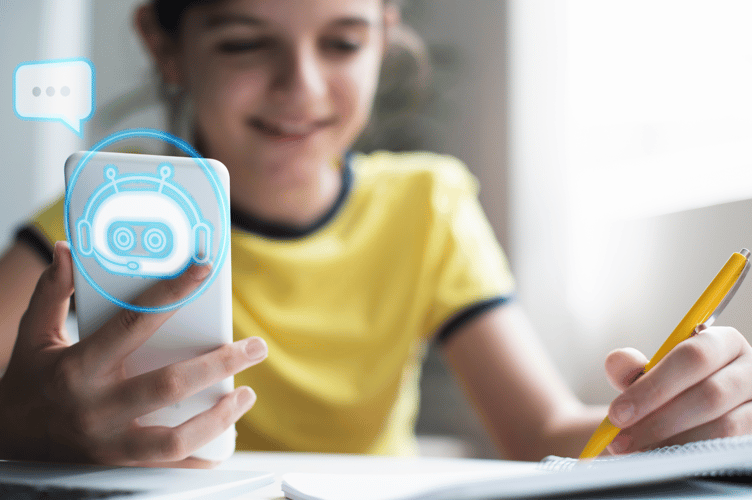 Child using AI ChatBot.