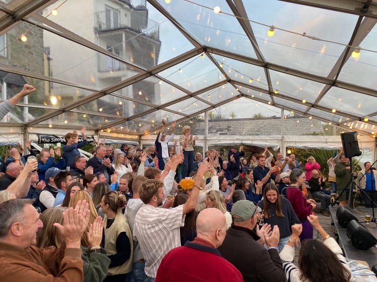 Crowd enjoying the music at Salcombe Live Festival.