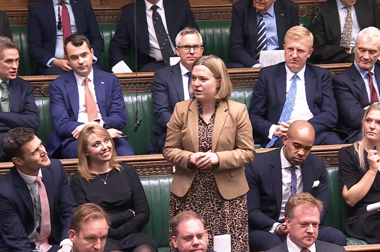 Rebecca Smith MP puts her question to the PM