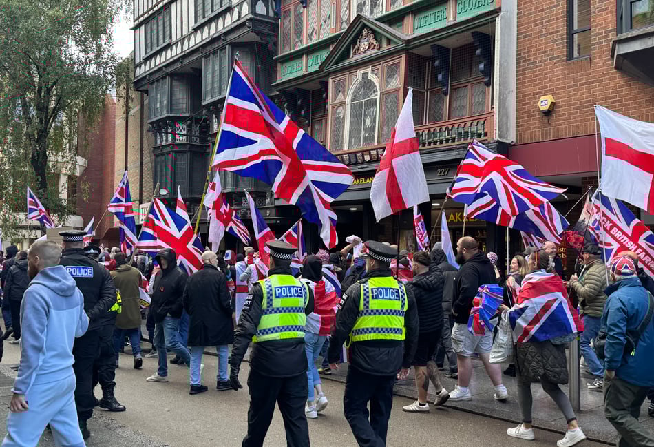 85 police officers kept rival protest groups apart in Exeter

