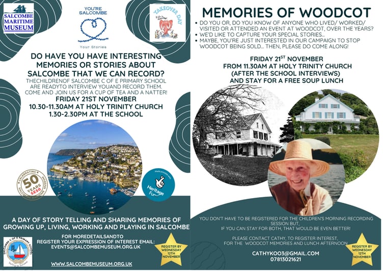 Salcombe events 21 November.