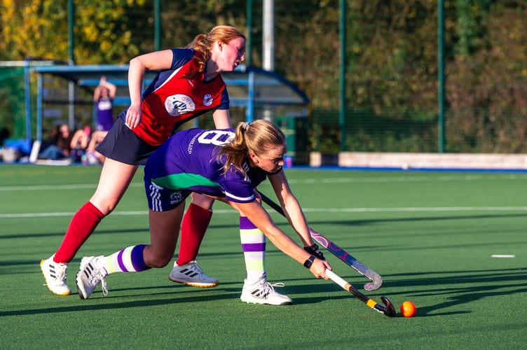 Sophie Walker maintains her composure to score Ashmoor Women's second goal in their excellent performance against league leaders Kingsbridge & Salcombe