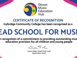 Ivybridge Community College named as lead school for music