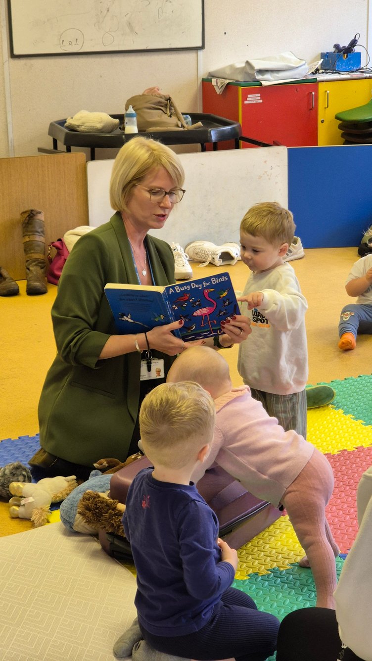 Assistant headteacher Polly Gallagher leads the Storytime Sessions